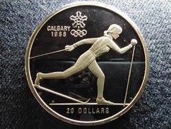 Kanada Téli olimpia Calgary sífutás .925 ezüst 20 Dollár 1986 PP (id62232)