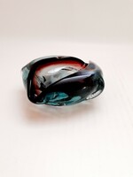 Iridescent blown glass, artist glass, ashtray, 12.8 cm