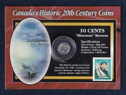 20th Century History of Canada bluenose 10 cents 1995 + bluenose stamp 1988 set (id48155)