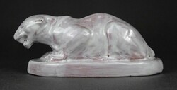 1N429 Art deco nőstény oroszlán kerámia szobor 18 cm