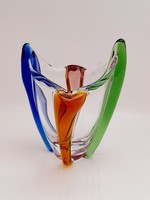 Czech colored glass vase, 18 cm