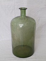Régi vintage 10L olaj zöld huta üvegpalack