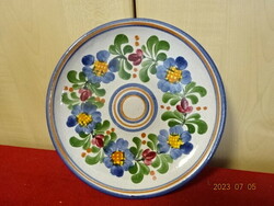 Hand-painted glazed ceramic wall plate, diameter 20 cm. Jokai.