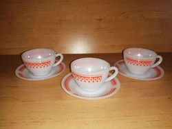 Milk glass coffee cup with bottom for 3 people, together (26/d)