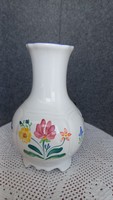 Herendi kerámia váza Village Pottery, jelzett, kézzel festett, hibátlan, 19 X 6.5 cm