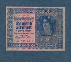 1000 Korona 1922 EF Vízjeles papíron