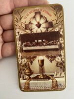 Heart of Jesus, Art Nouveau Embossed, Latin, Religion, Prayer Picture, Prayer Tag, Lace, Lace, Goblet