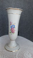 Hollóházi morning glory pattern vase, marked, original, flawless, 21 x 8.5 cm, base dia. 9 cm
