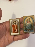 Art Nouveau, Latin, religion, prayer icon, prayer tag, Jesus, cross, gilded icon