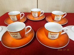 Flirt German porcelain coffee cup + coaster, five pieces. Jokai.