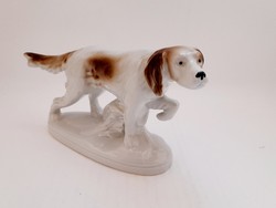 Lippelsdorf porcelán kutya, 20 x 12 cm