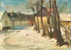 Szurcsik János (1931 - ) Téli Táj c. Képcsarnokos festménye Eredeti Garanciával!