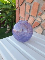 Beautiful veil glass, 13 cm high purple gradient glass vase from Karcagi, Berekfürdő