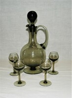 Liqueur set with 4 glasses - made in Hungary label