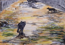 Farkasok festménysorozat 2. kép