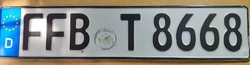 German license plate license plate ffb t 8668