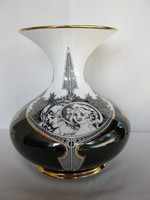 Hollóháza porcelain jurcsák vase, large size, 23 cm