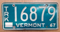 Régi amerikai rendszám rendszámtábla TRK16879 Vermont USA
