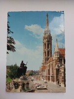 Régi képeslap 1974 Budapest Mátyás templom fotó levelezőlap régi autók