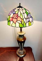 Tiffany asztali lámpa óarany színű kerámia talppal