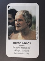 Card calendar 1982 - retro, old pocket calendar with director Miklós Jancsó