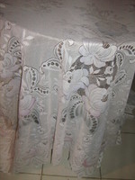 Beautiful vintage-style colored pastel openwork rose curtain