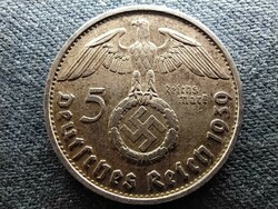 Germany swastika .900 Silver 5 imperial marks 1939 b (id73305)