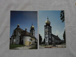 Régi osztrák képeslap 1.: St. Barbara-Kirche Bärnbach (Ausztria, Hundertwasser-stílus, templom)