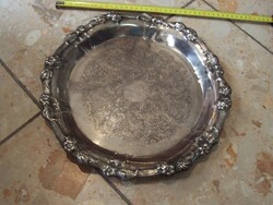 Decorative silver-plated serving tray