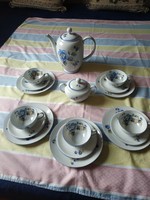 Five-person porcelain breakfast set with flower pattern
