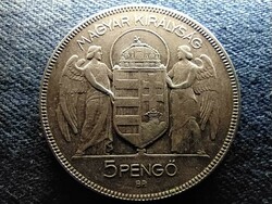 Horthy Miklós .640 ezüst 5 Pengő 1930 BP (id66418)