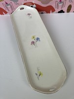 Flower pattern - funnel flower - floral ceramic granite bowl - long - oblong - square bowl