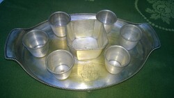 Antique monogrammed silver-plated liquor set with Herrmann mark.
