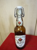 Brown beer bottle with buckle, 0.5 liter, dated inscription. Jokai.