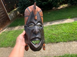African wooden mask, totem head, totem