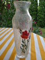 Repesztett üveg váza kézi festéssel