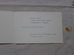 Ballagási meghívó 5.: Orosháza, 1975