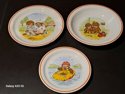 Zsolnay moncsicsi porcelán gyermek tányérok