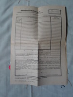 Old, retro document 6.: Customs declaration