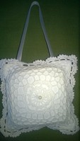 Tiny Crochet Decorative Pillow - Keychain or Decor, 23x11 cm