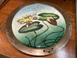 Tray with faience insert