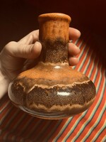 Mid century / modernista fat lava kerámia váza ritka, csillámos mázzal svájci hagyatékból