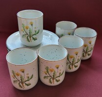 Porcelain Botanical Dandelion Dandelion Pattern Coffee Tea Cup Saucer Set