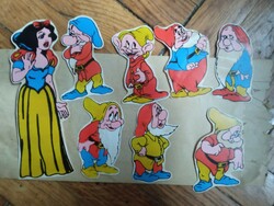 Retro Snow White and the Seven Dwarfs sticker set 8 stickers