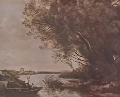Jean-Baptiste Camille Corot munkája utáni nyomatkép keretben
