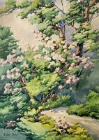 Edvi illes aladár: spring forest - watercolor
