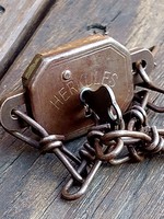 Old German bicycle lock chain lock.