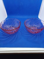 French-marked salmon colored glass pudding bowl
