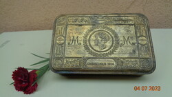 Angol cigarettás  fém  doboz  1914. karácsonya , jó állapot  13 x 8,5 x 2  cm