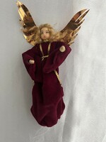 Old wax angel with head and hands Christmas tree decoration